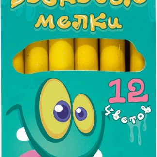 Мелки восковые 12цв Silwerhof Монстрики круглые 12цв. дл.89мм д.8мм картон.кор./европод.