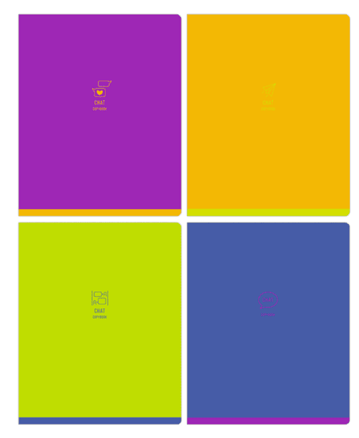 Тетрадь 48л., А5, клетка BG "Monocolor. Chat", неоновая краска