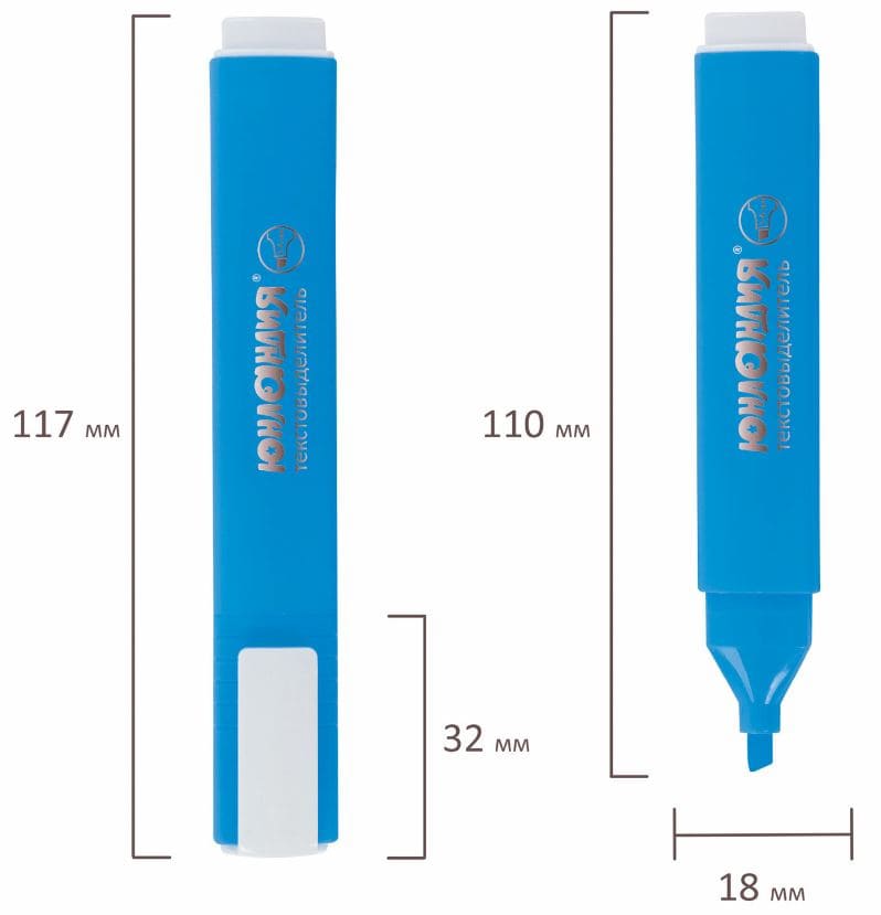 Текстовыделитель ЮНЛАНДИЯ "COLORSTAR", ГОЛУБОЙ, линия 1-4 мм, 151703