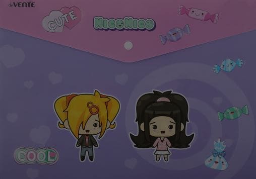 Папка-конверт на кнопке "deVENTE. NicoNico:-)" Travel-size DL (260x140 мм) 180 мкм, непрозрачная с р