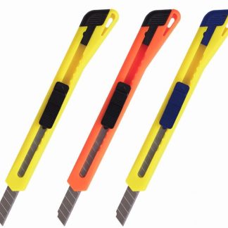 Нож канцелярский 9 мм BRAUBERG "Classic", фиксатор, корпус ассорти, упаковка с европодвесом, 230914
