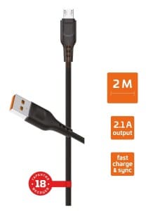 Кабель GoPower GP01M-2M USB(A)шт. - microUSBшт. 2м 1,2A черный