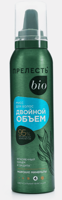 Мусс для волос Прелесть Bio с морскими минералами, сверхсильная фиксация, 160 мл 3823641