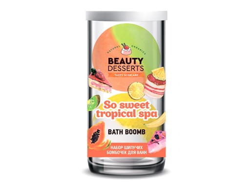 Набор косметический №57 Набор шипучих бомбочек для ванны SO SWEET TROPICAL (Банан+тропи) GB-9014
