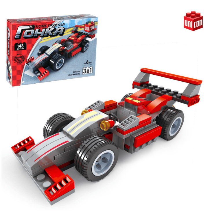 UNICON Конструктор Гонка "Супергонщик", 3 варианта сборки, 143 детали, SL-04521 5164179
