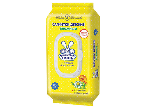 Салфетки Ушастый нянь влажные 80шт 22273, шт