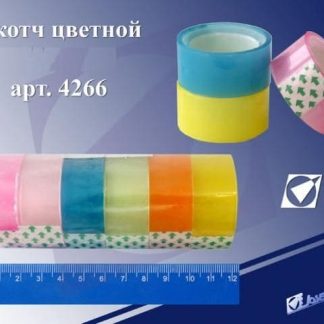 Скотч 18мм х 7м 4266 цветной прозрачный