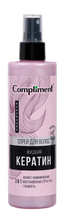 Спрей для волос Compliment жидкий кератин 3 в 1, 250 мл