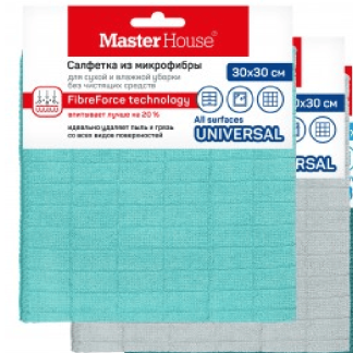 Салфетка из микрофибры 30*30см,220гр/м2,Бельгийская вафля,M-03,60158/Master House