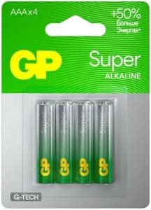 Э/п Щелочной GP Super G-TECH 24A LR03/286/AAA BL4 Цена за упаковку 4шт