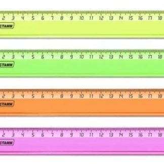 Линейка 20см NEON Cristal ассорти (100шт в упаковке)СТАММ ЛН110