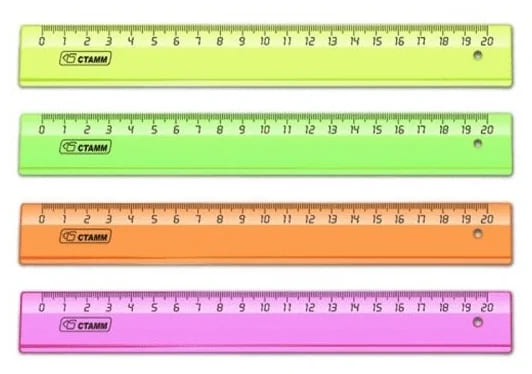Линейка 20см NEON Cristal ассорти (100шт в упаковке)СТАММ ЛН110