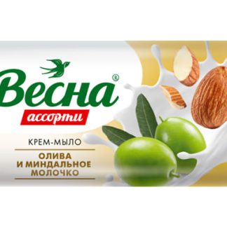 Мыло туалетное твердое "Весна" олива и миндальное молочко, 90г
