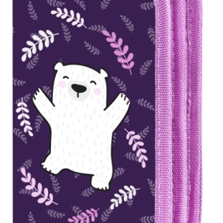 Пенал ПИФАГОР, 2 отделения, ламинированный картон, 19х11 см, Happy bear, 272246, шт