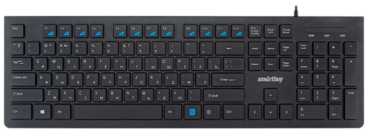 Клавиатура проводная SMARTBUY SLIM 206, USB, 104 клавиши, черная, SBK-206US-K