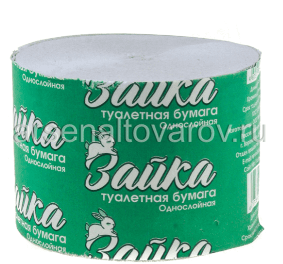 Бумага туалетная Зайка 60 м без втулки