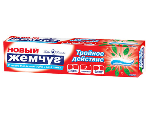 Зубная паста Новый жемчуг Тройное действие 100мл 17378
