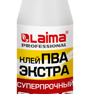 Клей ПВА Экстра Суперпрочный 0,5 кг (керамика, ткань, кожа, дерево, бумага, картон), LAIMA, 606430