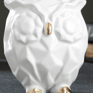 Копилка "Сова оригами" белая, 11х9,5х13,5см   7007879