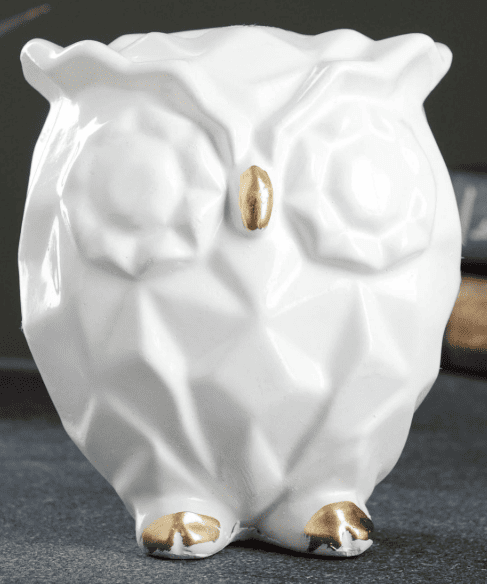 Копилка "Сова оригами" белая, 11х9,5х13,5см 7007879