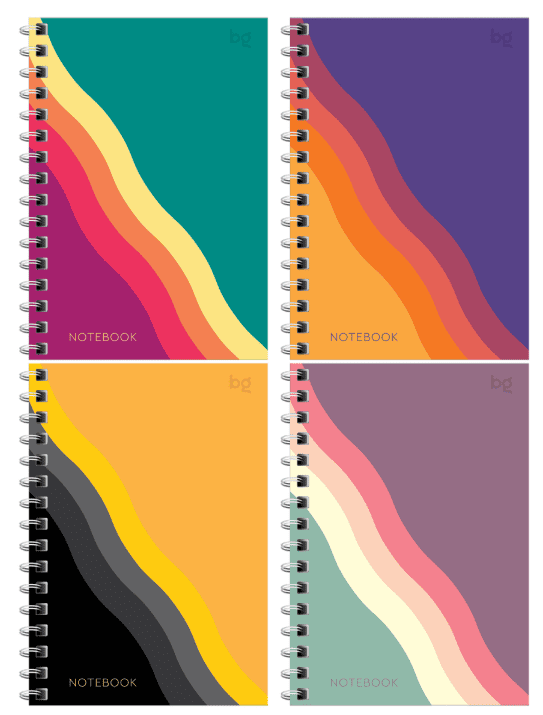 Записная книжка А6 120л. на гребне BG "Bright wave"