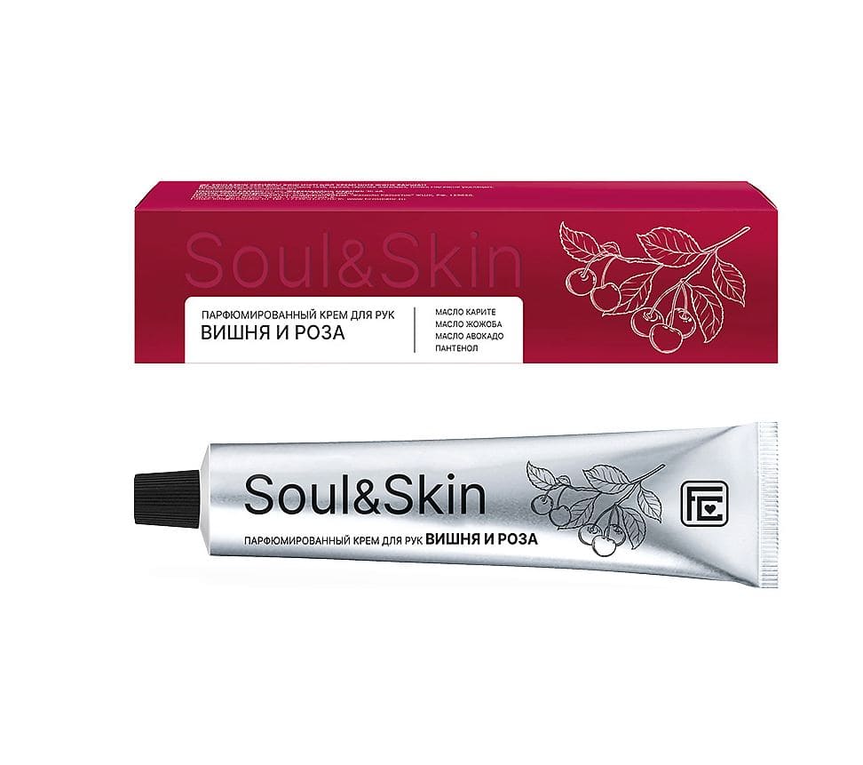 Крем для рук SOUL&SKIN Парфюмированный Вишня и Роза 65 мл