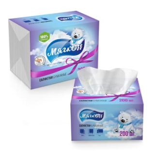 Салфетки "Мягкоff" листовые 22х13см 200л 1-но слойные белые ФР-00002676
