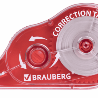 Корректирующая лента BRAUBERG MAXI PLUS, 5мм х 25м, механизм перемотки, красная, блистер, 272501