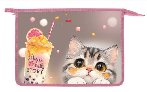 Папка для тетрадей на молнии 1отд А4 Juice Story пластик в индив.упак. Hatber 03047