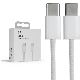 Кабель Type-C - Type-C, 3 А, 60 W, 1 м, передача данных, оплётка ткань, белый 10234104
