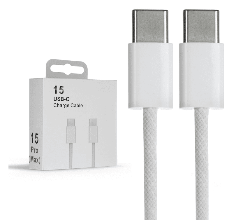 Кабель Type-C - Type-C, 3 А, 60 W, 1 м, передача данных, оплётка ткань, белый 10234104