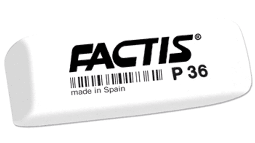 Ластик FACTIS P 36 (Испания), 56х20х9мм, белый, прямоугольный, скошенный, CPFP36B